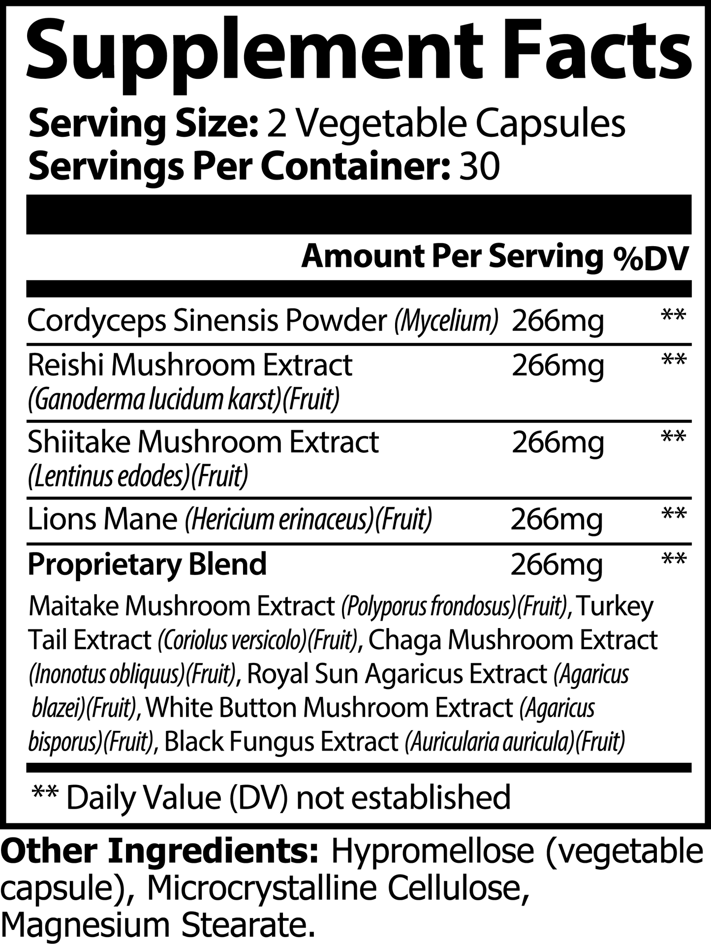 Healing Mushrooms - 60 Capsules