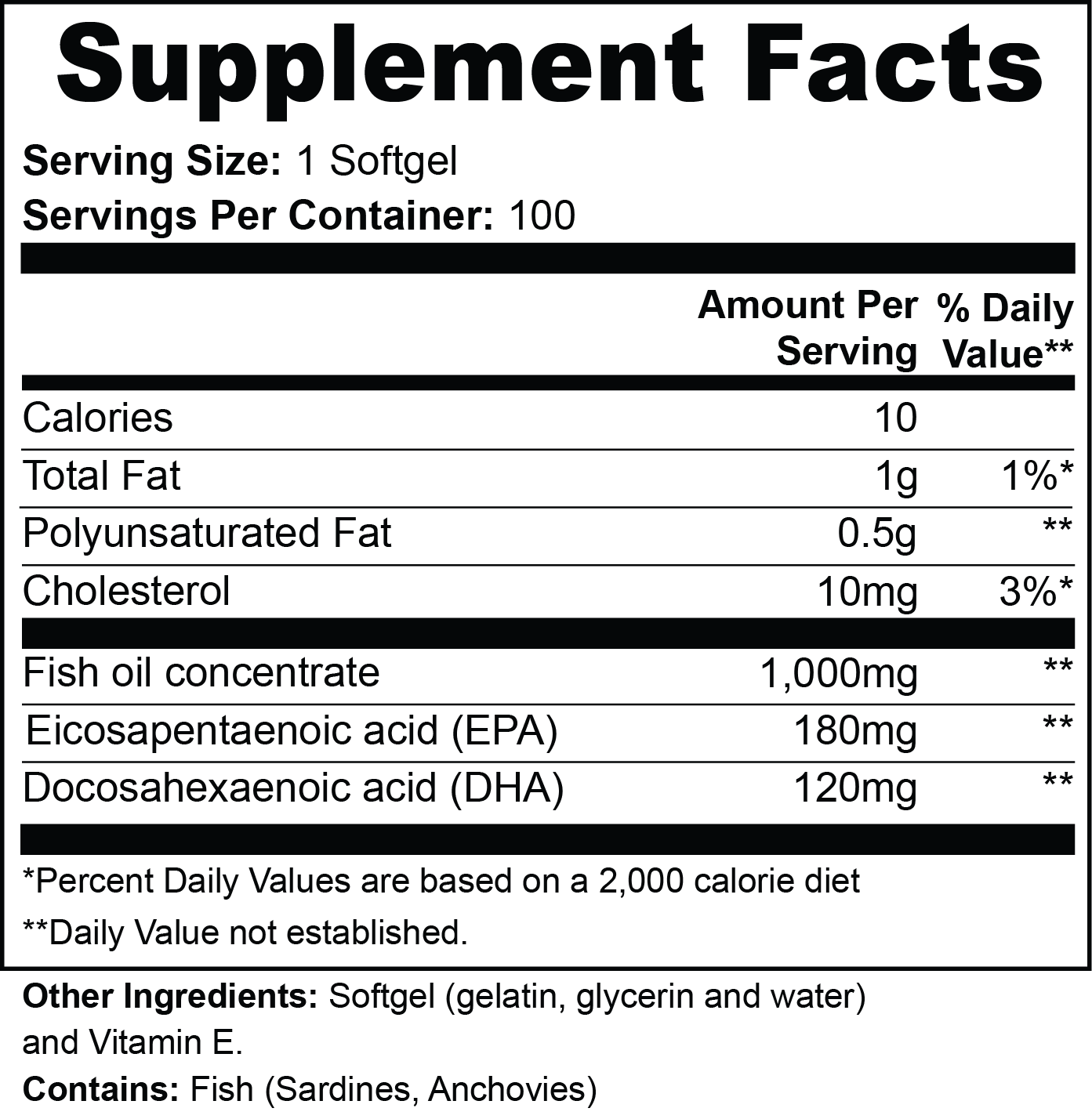 Omega-3 - 100 Softgels
