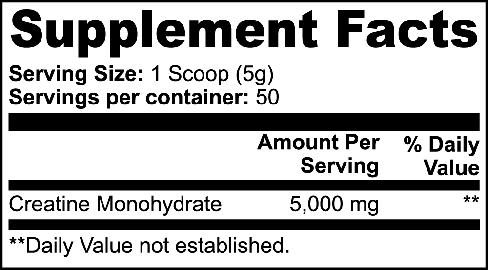 MONOHYDRATE CREATINE / STRENGHT, ENERGY AND FOCUS - 250g